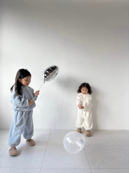 Toddler W25 Fuzzy Fleece Hoodie and Jogger Pants Set (1-7y) - 2 Colors