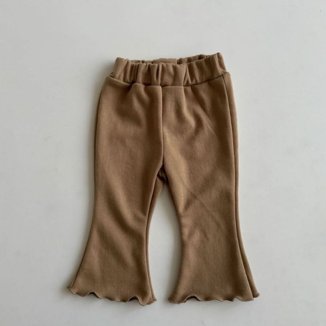 Kids 24SP Lettuce Edge Flare Pants(0 - 5y) - Mocha kids outfit