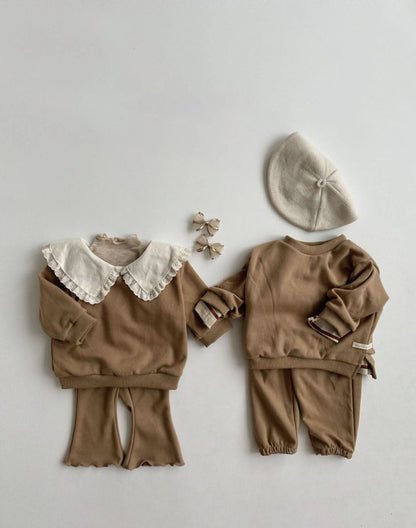 Kids 24SP Lettuce Edge Flare Pants(0 - 5y) - Mocha kids outfit