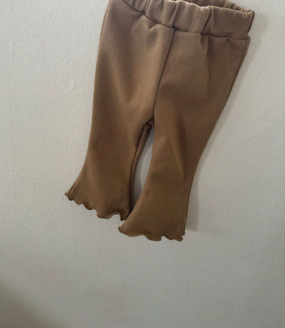 Kids 24SP Lettuce Edge Flare Pants(0 - 5y) - Mocha kids outfit
