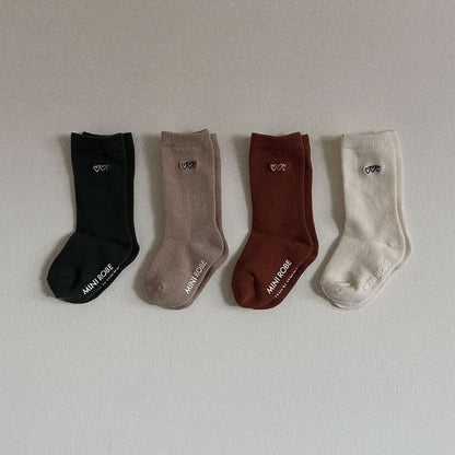 Kids 4pk Heart Embroidery Socks (10 - 36m) kids outfit