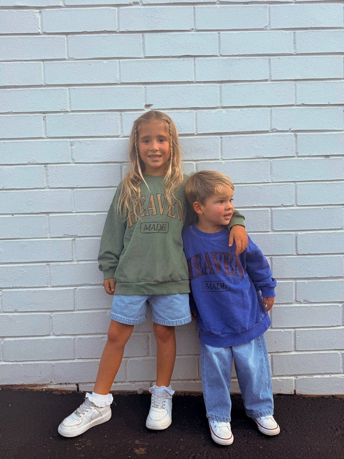 Kids Adult 'Heaven Made' Garment Dyed Long Sleeve Sweatshirt (1-7y, Adult) - 3 Colors kids outfit