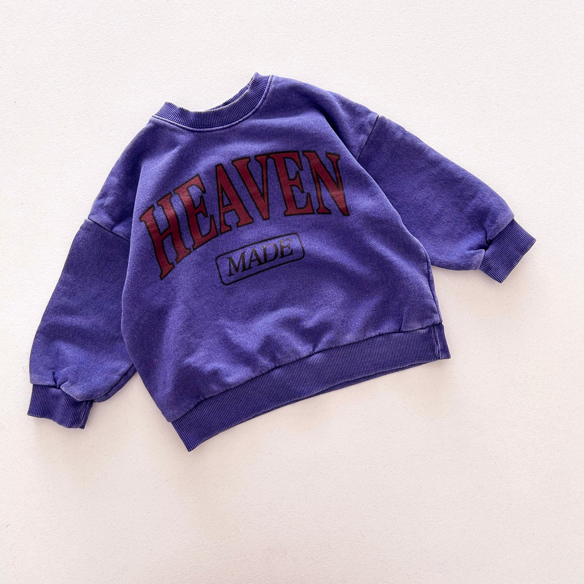 Kids Adult 'Heaven Made' Garment Dyed Long Sleeve Sweatshirt (1-7y, Adult) - 3 Colors kids outfit
