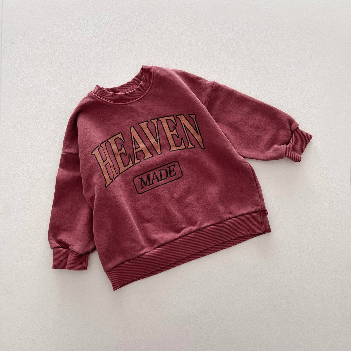 Kids Adult 'Heaven Made' Garment Dyed Long Sleeve Sweatshirt (1-7y, Adult) - 3 Colors kids outfit