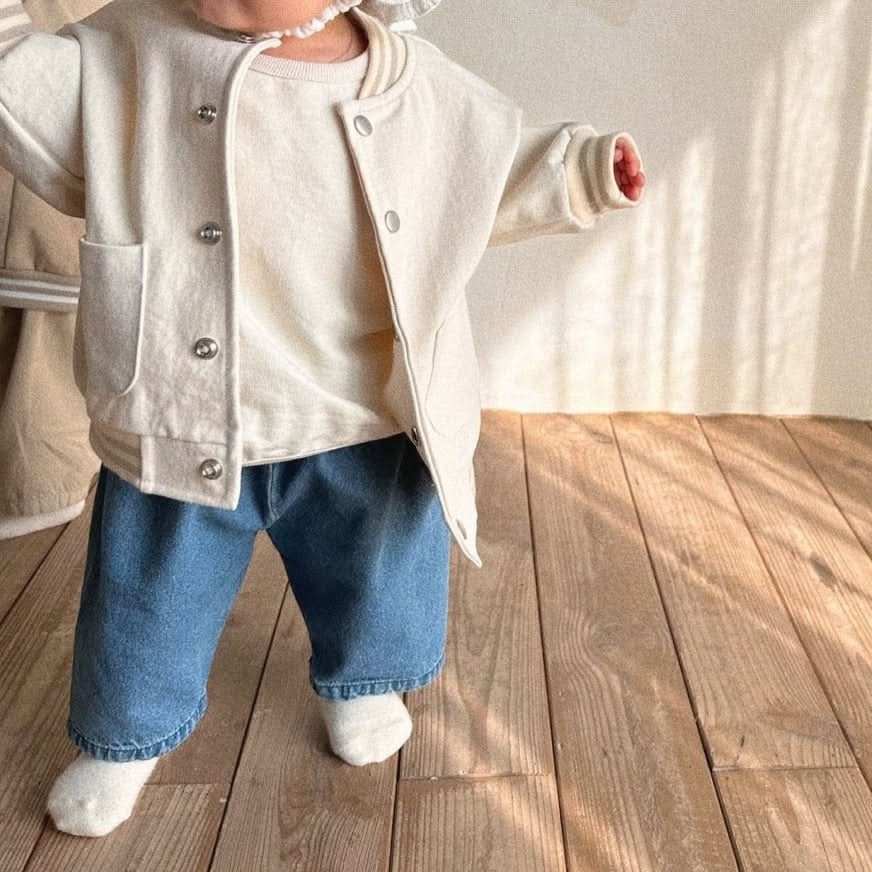 Kids Bella Double Pocket Varsity Jacket (6m - 6y) - 2 Colors kids outfit
