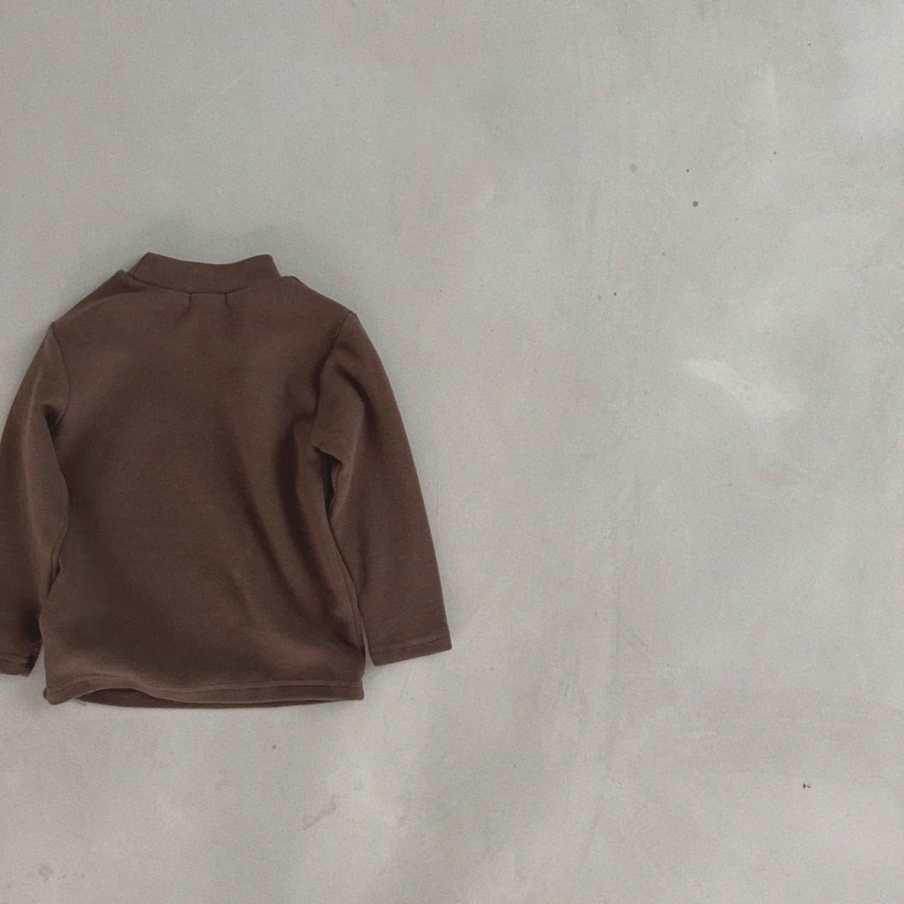 Kids Bella Mockneck Top (6m - 6y) - Brown kids outfit