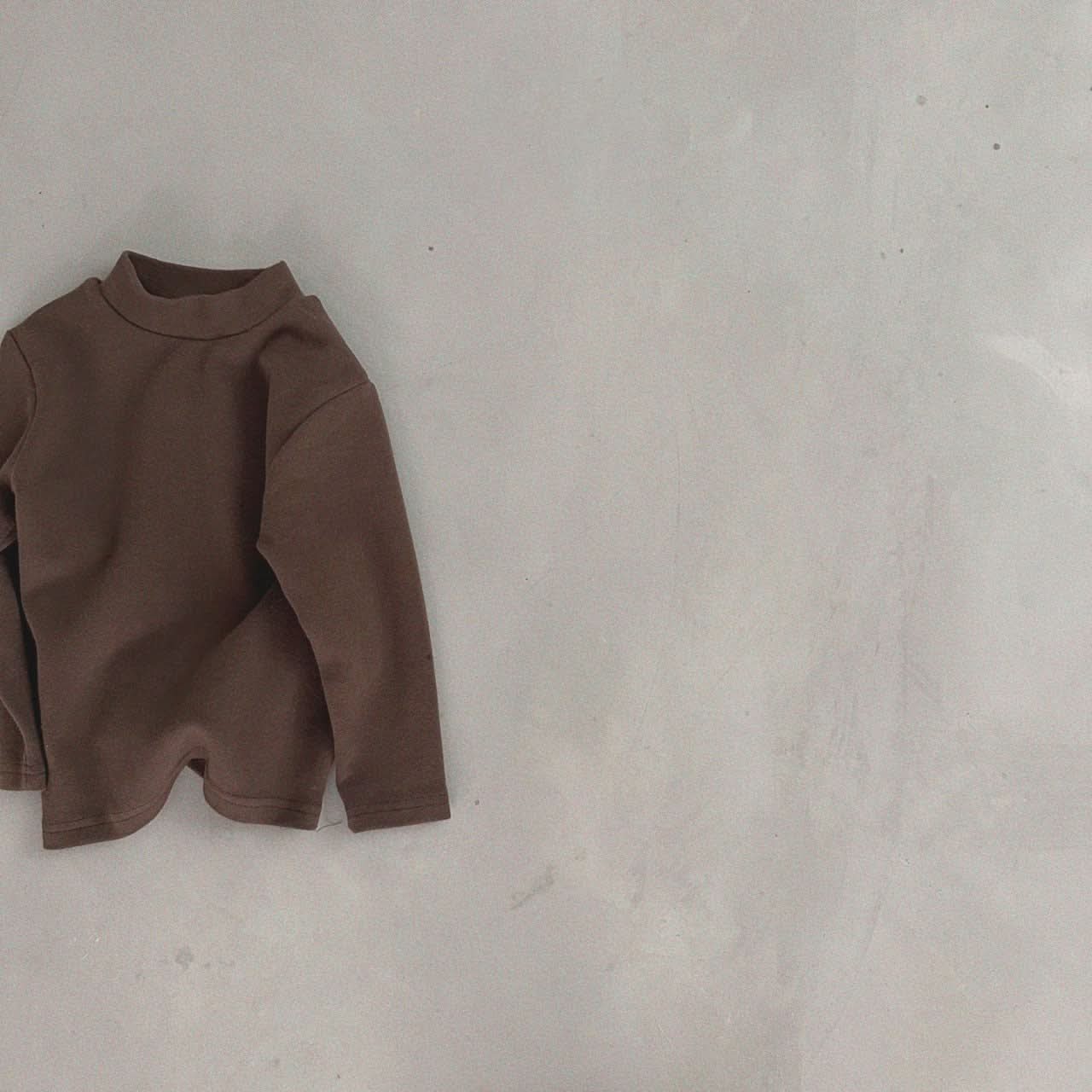 Kids Bella Mockneck Top (6m - 6y) - Brown kids outfit