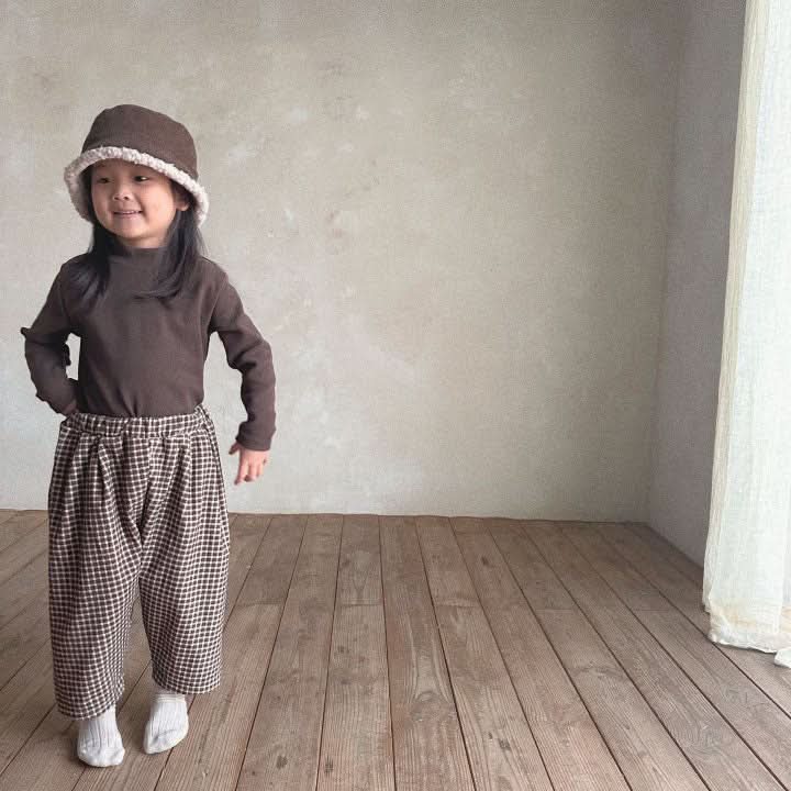 Kids Bella Mockneck Top (6m - 6y) - Brown kids outfit