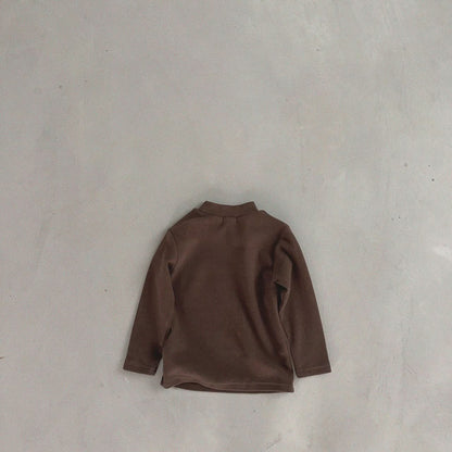 Kids Bella Mockneck Top (6m - 6y) - Brown kids outfit