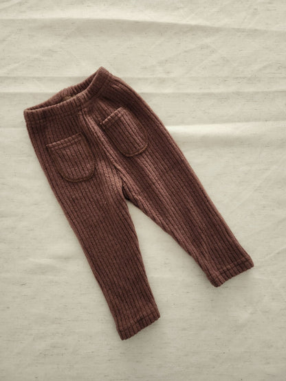 Kids Bella Two Pocket Chunky Rib - Knit Leggings (6m - 6y) - 4colors kids outfit