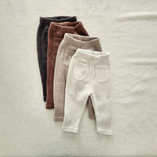 Kids Bella Two Pocket Chunky Rib - Knit Leggings (6m - 6y) - 4colors kids outfit