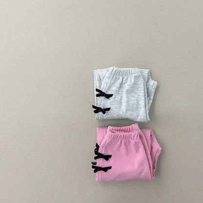 Kids Black Velvet Bow Jogger Pants (1 - 6y) - 2 Colors kids outfit