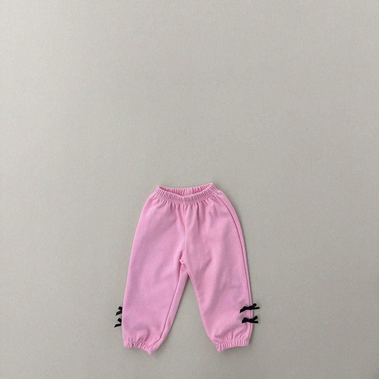 Kids Black Velvet Bow Jogger Pants (1 - 6y) - 2 Colors kids outfit