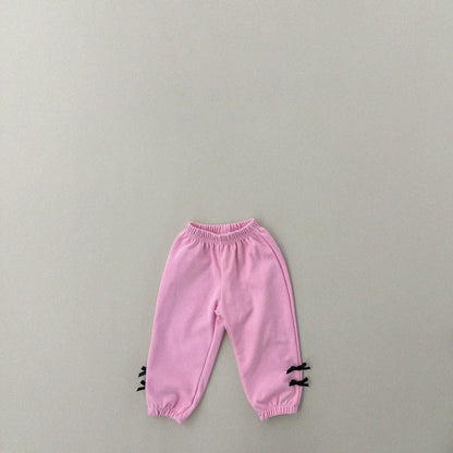 Kids Black Velvet Bow Jogger Pants (1 - 6y) - 2 Colors kids outfit