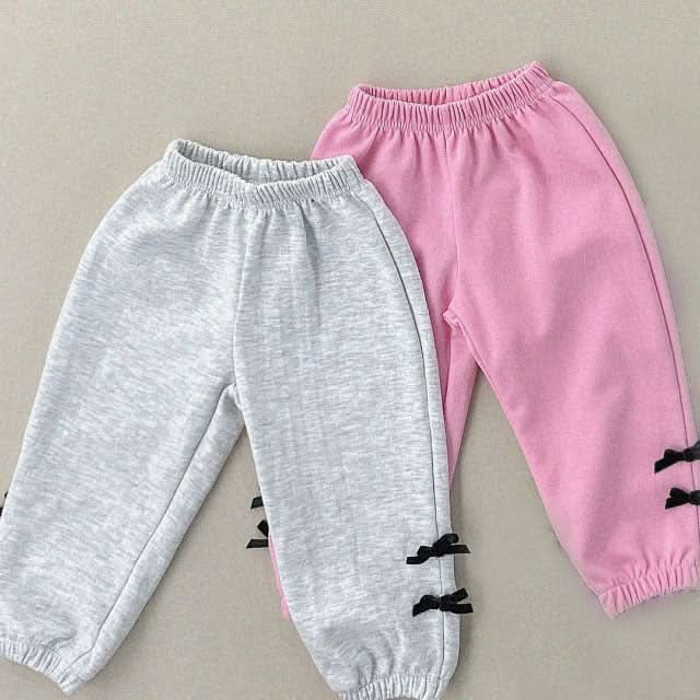 Kids Black Velvet Bow Jogger Pants (1 - 6y) - 2 Colors kids outfit