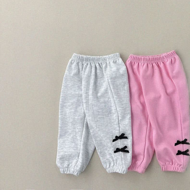 Kids Black Velvet Bow Jogger Pants (1 - 6y) - 2 Colors kids outfit