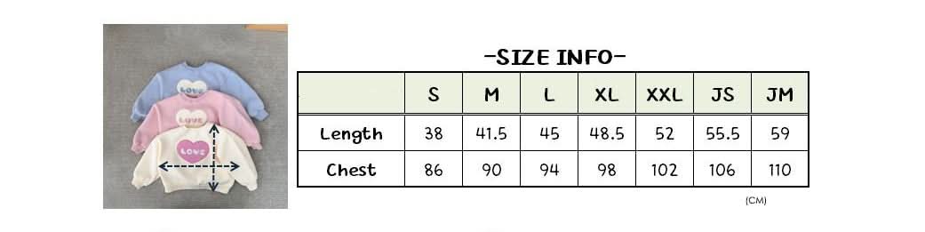Kids Blushed Cotton Love Embroidery Sweatshirt (2 - 6y) - 3 Colors kids outfit