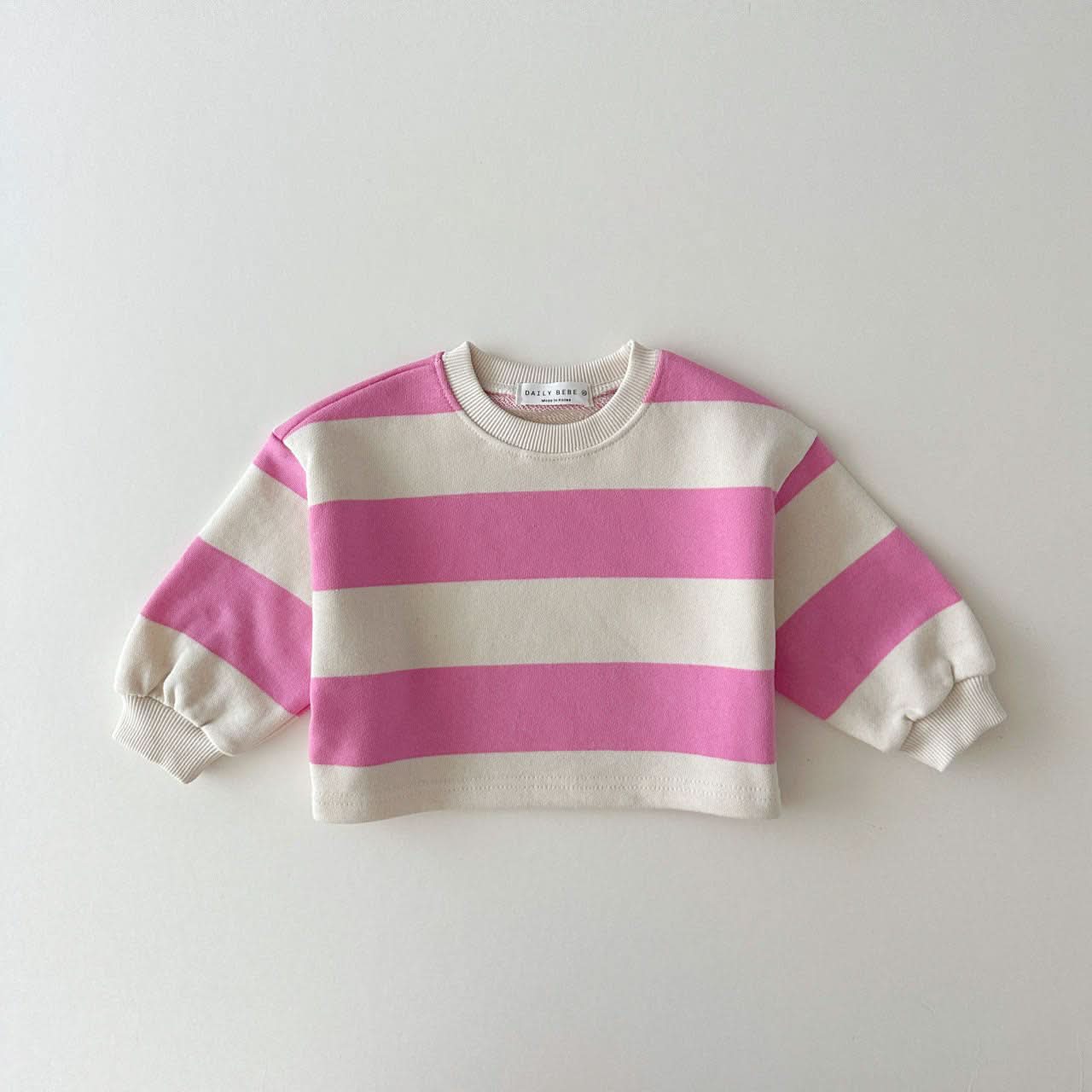 Kids Bold Stripe Crop Sweatshirt (1 - 6y) - 2 Colors kids outfit