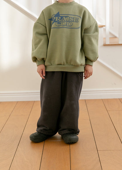 Kids Brushed Cotton PRAISE GOD Long Sleeve Sweatshirt (2 - 10y) - 2 Colors kids outfit