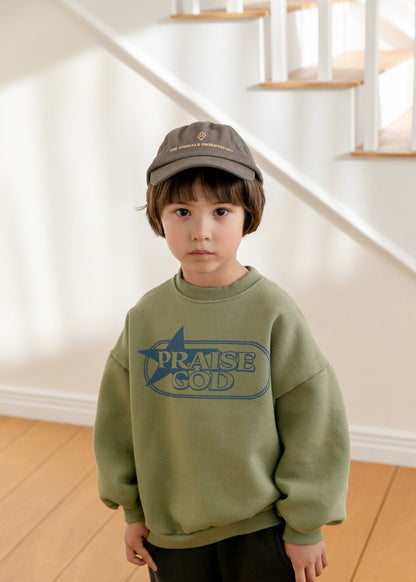 Kids Brushed Cotton PRAISE GOD Long Sleeve Sweatshirt (2 - 10y) - 2 Colors kids outfit