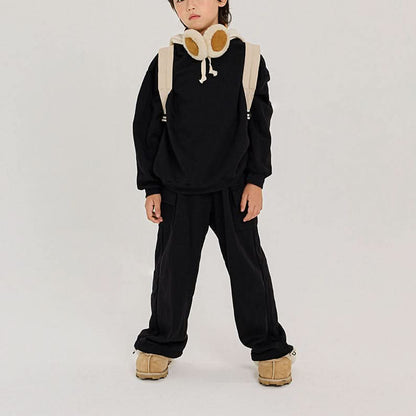 Kids Brushed Warm Fabric Cargo Adjustable Hem Jogger Pants (6 - 8y) - 3 Colors kids outfit