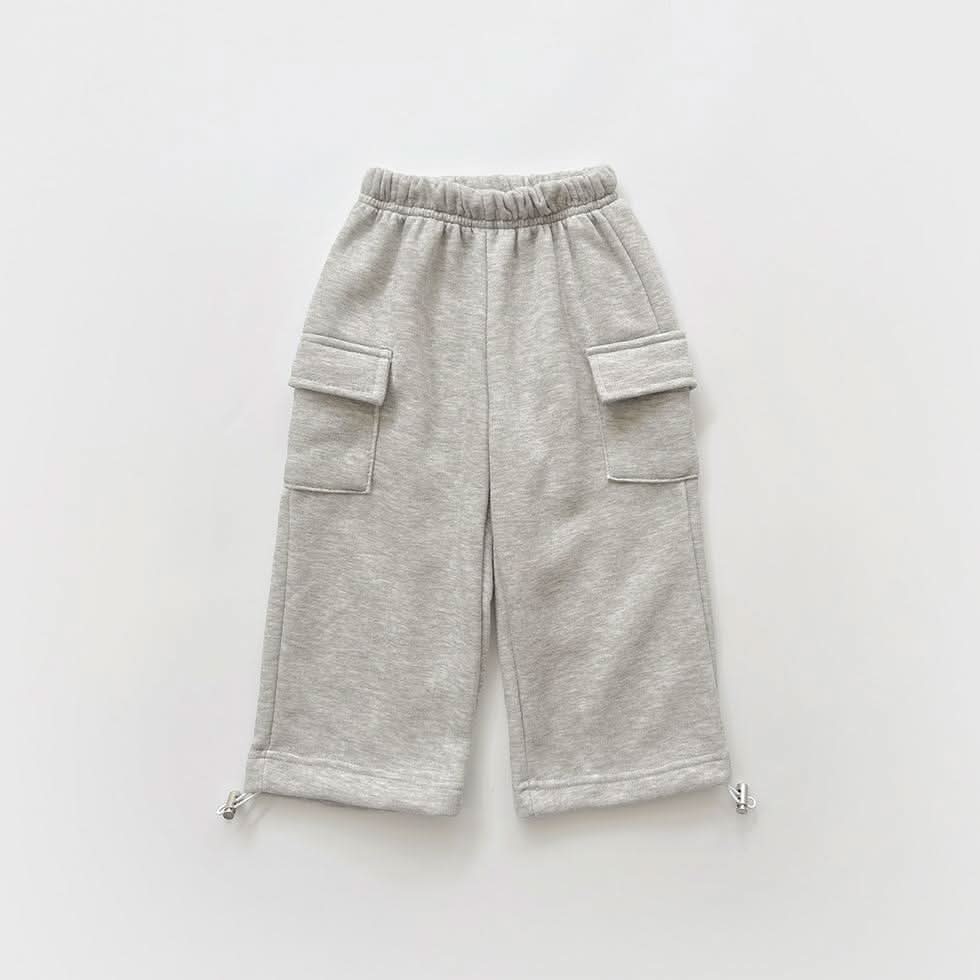Kids Brushed Warm Fabric Cargo Adjustable Hem Jogger Pants (6 - 8y) - 3 Colors kids outfit