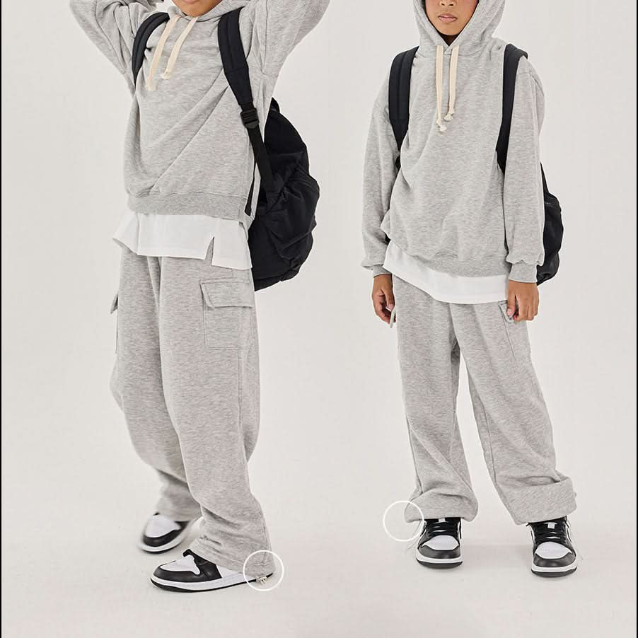 Kids Brushed Warm Fabric Cargo Adjustable Hem Jogger Pants (6 - 8y) - 3 Colors kids outfit