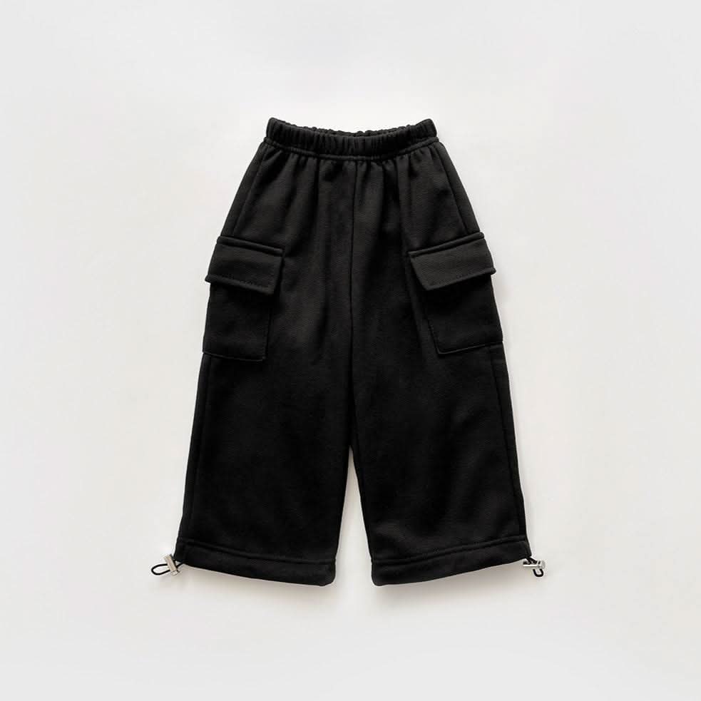 Kids Brushed Warm Fabric Cargo Adjustable Hem Jogger Pants (6 - 8y) - 3 Colors kids outfit