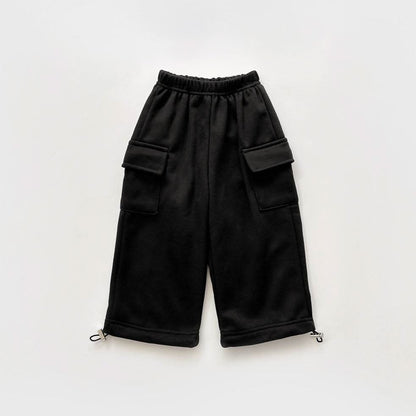 Kids Brushed Warm Fabric Cargo Adjustable Hem Jogger Pants (6 - 8y) - 3 Colors kids outfit