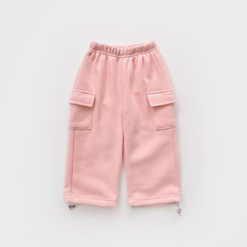Kids Brushed Warm Fabric Cargo Adjustable Hem Jogger Pants (6 - 8y) - 3 Colors kids outfit