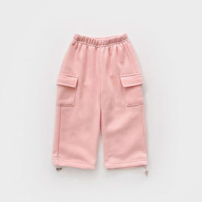Kids Brushed Warm Fabric Cargo Adjustable Hem Jogger Pants (6 - 8y) - 3 Colors kids outfit