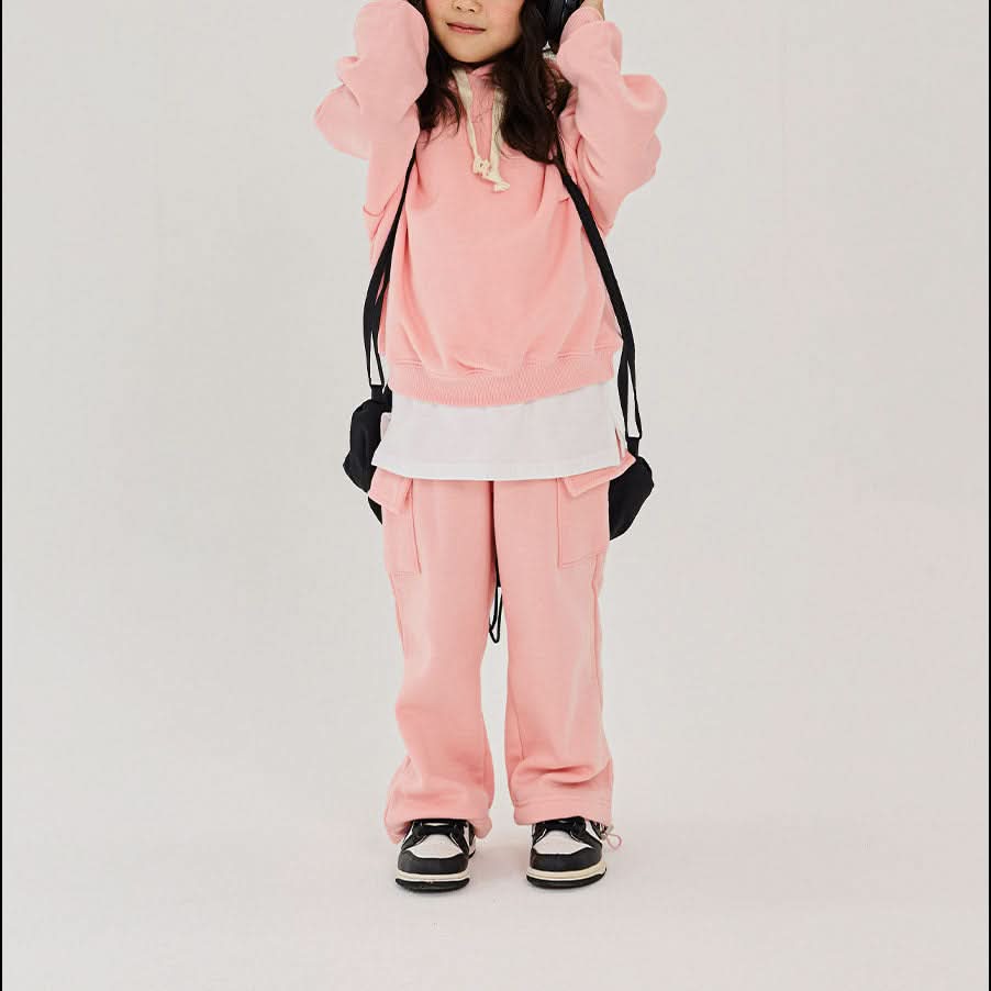 Kids Brushed Warm Fabric Cargo Adjustable Hem Jogger Pants (6 - 8y) - 3 Colors kids outfit