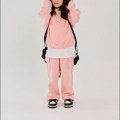 Kids Brushed Warm Fabric Cargo Adjustable Hem Jogger Pants (6 - 8y) - 3 Colors kids outfit