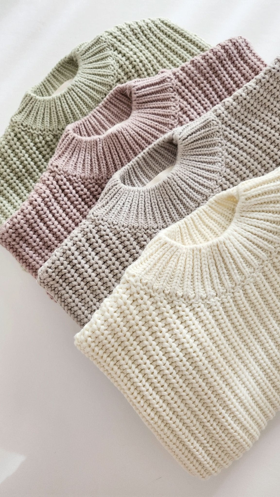 Kids Chunky Cotton Knit Sweater (3m - 6y) - Woodrose kids outfit