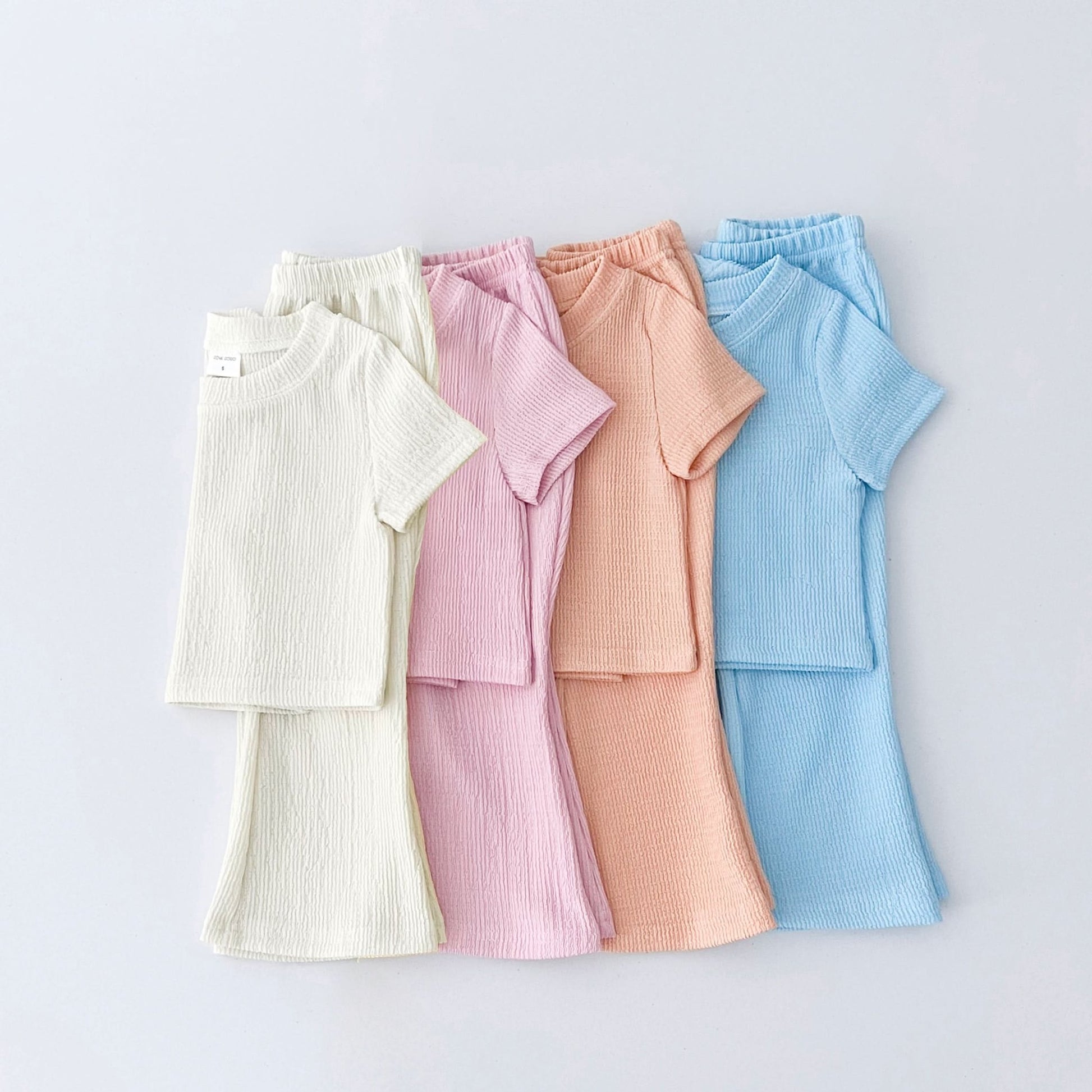 Kids Cool Short Sleeve Top and Flare Pants Set (2 - 7y) - 4 Colors kids outfit