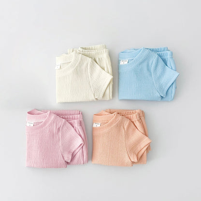 Kids Cool Short Sleeve Top and Flare Pants Set (2 - 7y) - 4 Colors kids outfit