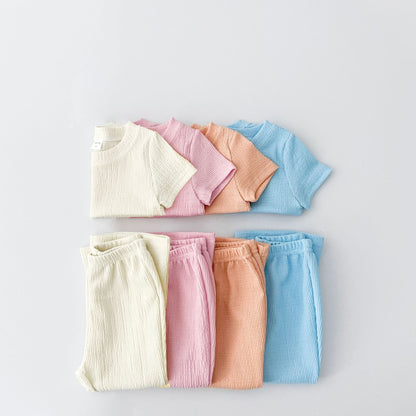 Kids Cool Short Sleeve Top and Flare Pants Set (2 - 7y) - 4 Colors kids outfit