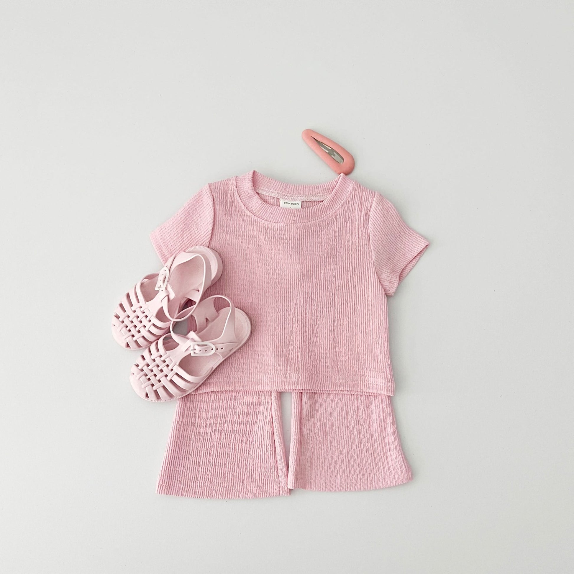 Kids Cool Short Sleeve Top and Flare Pants Set (2 - 7y) - 4 Colors kids outfit