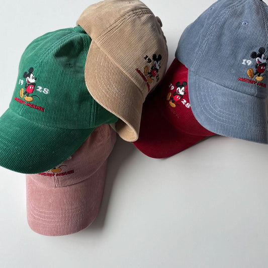 Kids Corduroy 1928 Mickey Mouse Baseball Cap (4 - 7y) - 5 Colors kids outfit