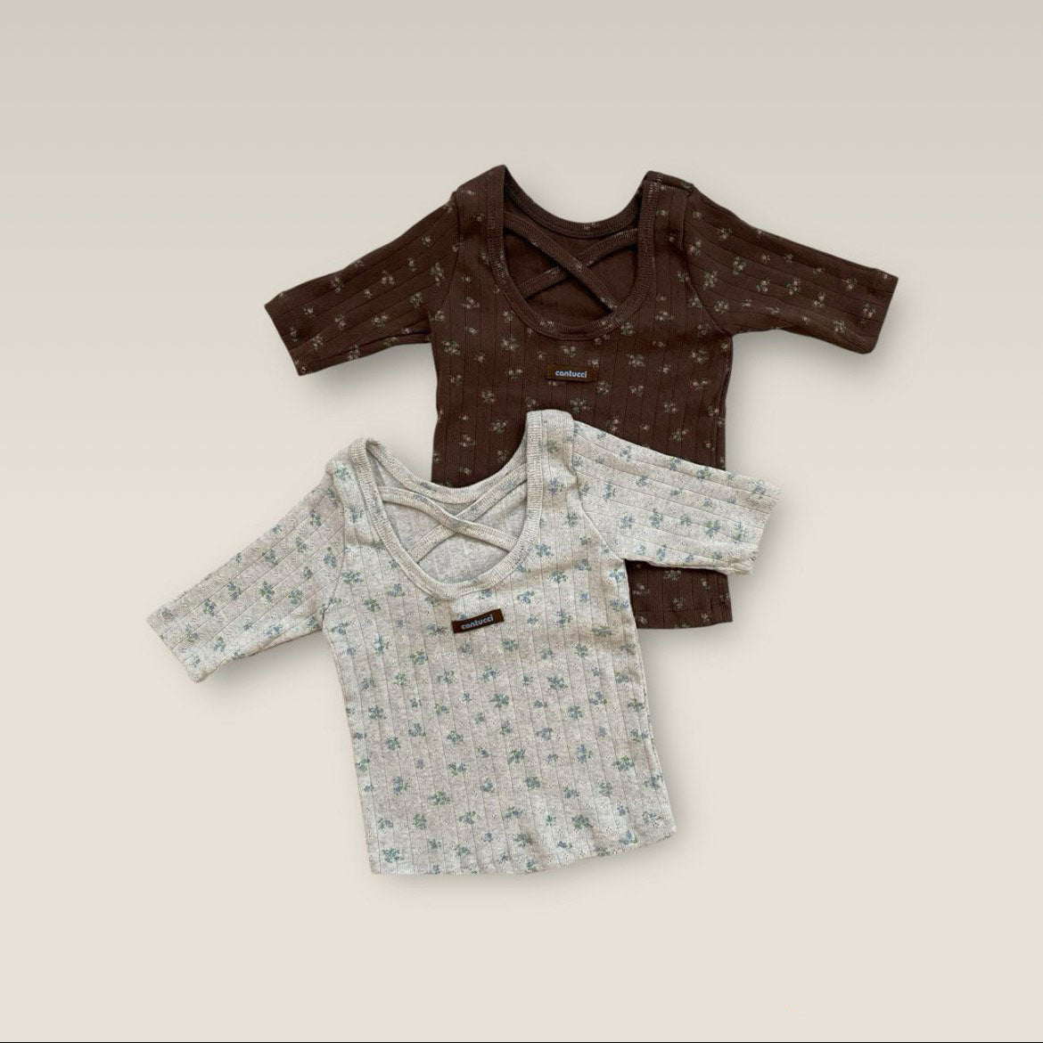 Kids F25 Floral Cross Back Ribbed Top (2 - 7y) - 2 Colors kids outfit