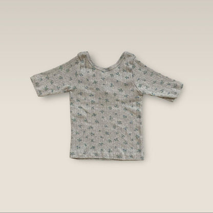 Kids F25 Floral Cross Back Ribbed Top (2 - 7y) - 2 Colors kids outfit
