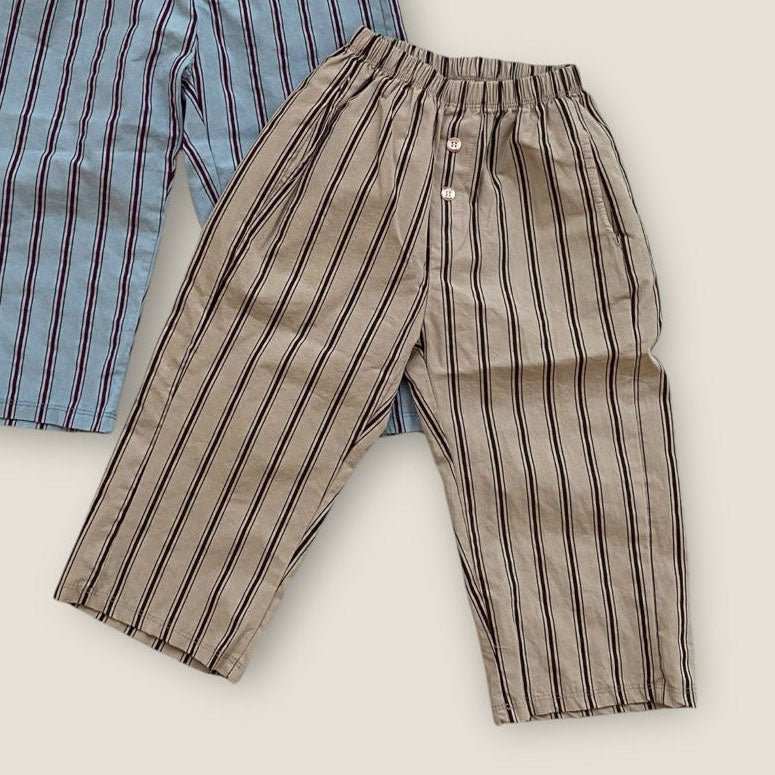 Kids F25 Stripe Pull - On Pants (2 - 7y) - Beige kids outfit