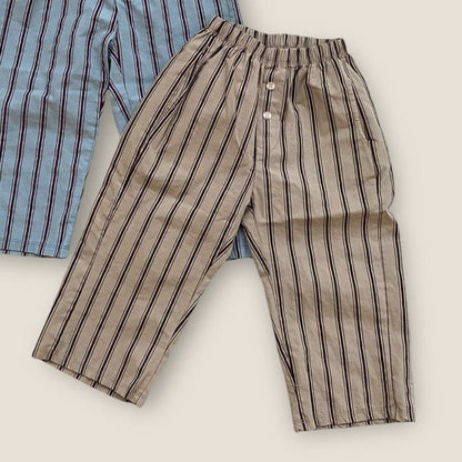 Kids F25 Stripe Pull - On Pants (2 - 7y) - Beige kids outfit