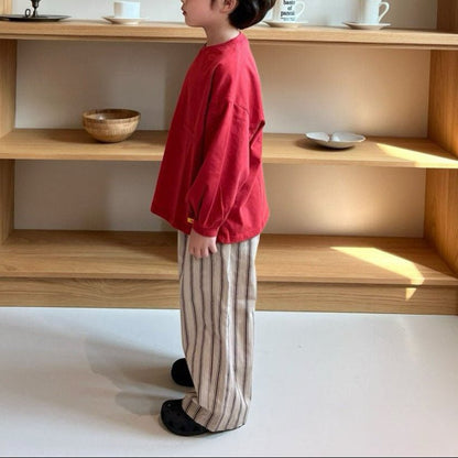 Kids F25 Stripe Pull - On Pants (2 - 7y) - Beige kids outfit