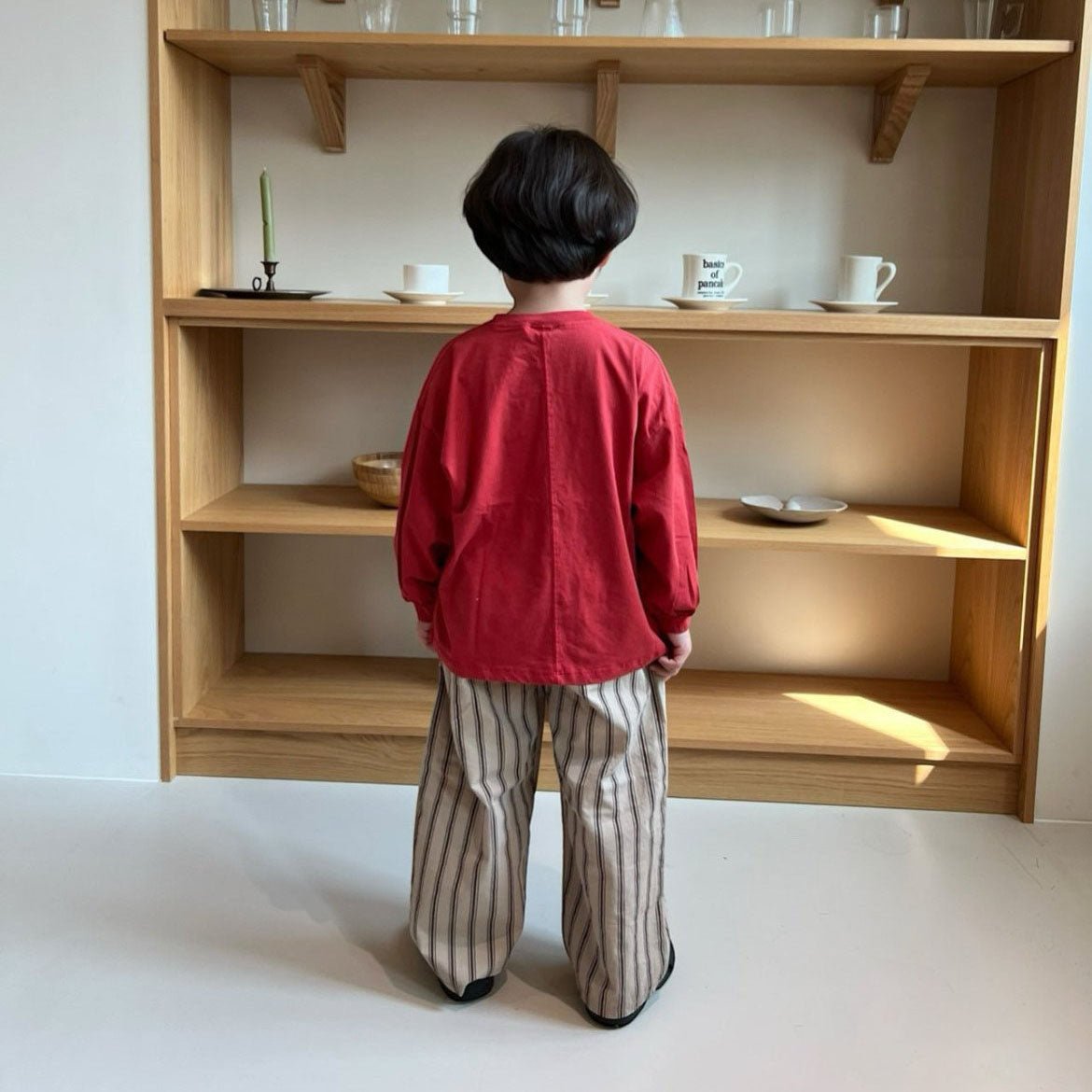 Kids F25 Stripe Pull - On Pants (2 - 7y) - Beige kids outfit