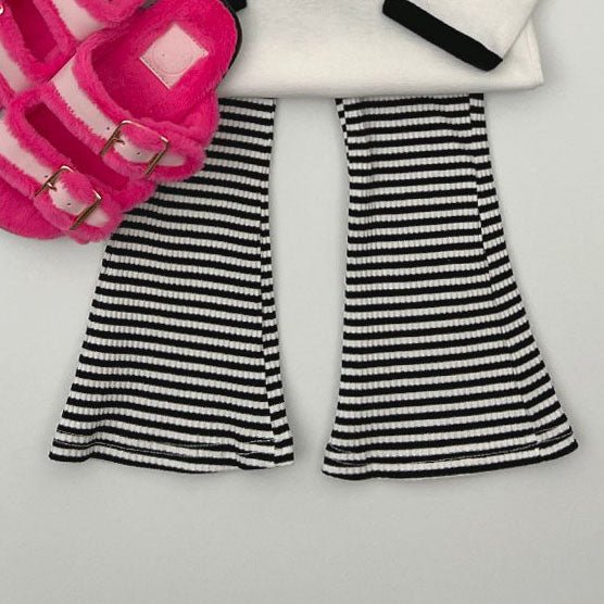 Kids F25 Stripe Ribbed Flare Pants (2 - 7y) - 4 Colors kids outfit