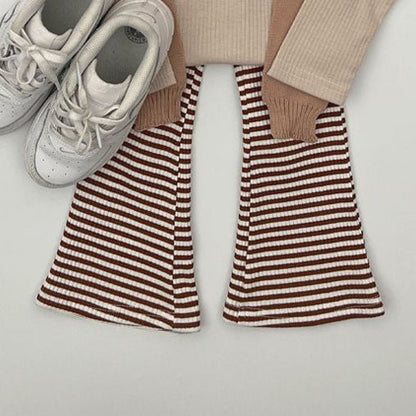 Kids F25 Stripe Ribbed Flare Pants (2 - 7y) - 4 Colors kids outfit