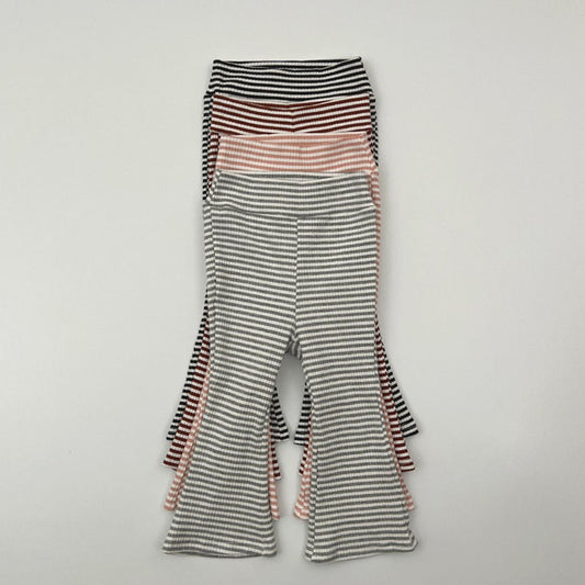 Kids F25 Stripe Ribbed Flare Pants (2 - 7y) - 4 Colors kids outfit