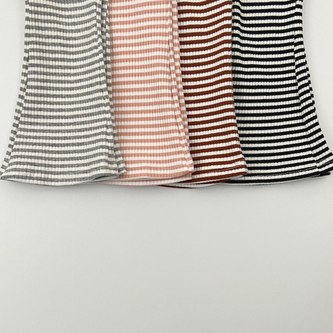 Kids F25 Stripe Ribbed Flare Pants (2 - 7y) - 4 Colors kids outfit