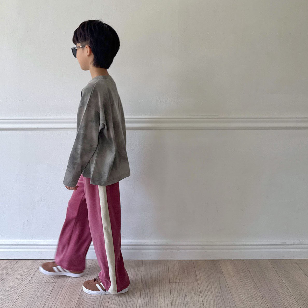 Kids F25 Velour Side Line Pull - on Pants (2 - 7y) - 2 Colors kids outfit
